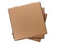 Pizza boxes, brown, stack, copy space Royalty Free Stock Photo