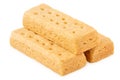 Stack of three butter shortbread finger biscuits Royalty Free Stock Photo