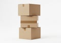 Stack of three cardboard boxes Royalty Free Stock Photo