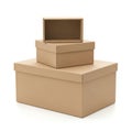 Stack of three cardboard boxes Royalty Free Stock Photo