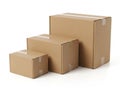 Stack of three cardboard boxes Royalty Free Stock Photo
