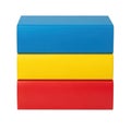 A stack of three colored blocks on a white background Royalty Free Stock Photo