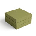 Stack of three green cardboard boxes Royalty Free Stock Photo