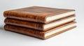Stack of three leather bound journals present Royalty Free Stock Photo
