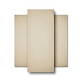Stack of three light beige textured paper sheets placed against a white background Royalty Free Stock Photo