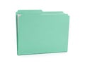 A stack of three light green file folders neatly arranged on a white background Royalty Free Stock Photo