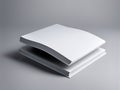 Stack of modern minimalist white paper sheets on gray background Royalty Free Stock Photo