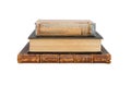 Stack of three old books isolated Royalty Free Stock Photo