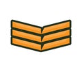 Stack of three orange books vector illustration. Simple colorful books side view for education or library themes Royalty Free Stock Photo