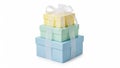 Stack of pastel colored gift boxes Royalty Free Stock Photo