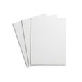 Stack of three plain white blank sheets of paper against a light background Royalty Free Stock Photo