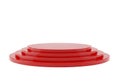 Stack of three red circular objects Royalty Free Stock Photo