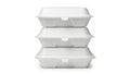 Stack of three styrofoam containers Royalty Free Stock Photo