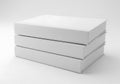 Stack of three white boxes isolated on white background Royalty Free Stock Photo