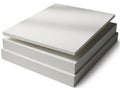 Stack of three white paper sheets on a table Royalty Free Stock Photo