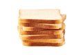 Stack of toast bread slices on white background Royalty Free Stock Photo