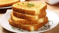 a stack of toast on a plate