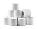 Stack toilet paper close-up isolated Royalty Free Stock Photo