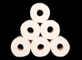 Stack of toilet paper rolls Royalty Free Stock Photo