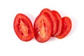 Stack of tomato slices on white background Royalty Free Stock Photo