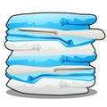 Stack of towels isolated on a white background. Vector cartoon close-up illustration. Royalty Free Stock Photo