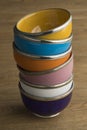 Stack of colorful Moroccan bowls