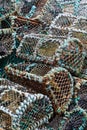 Stack of traditional lobster pots