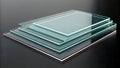 Stack of Transparent Glass Sheets with Beveled Edges Keywords: glass, transparent, clear, sheet Royalty Free Stock Photo