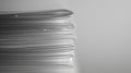 Stack of transparent glass sheets with subtle etched layers symbolizing hierarchical subcategories Royalty Free Stock Photo