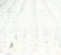 Stack of transparent glasses for wine - blurred foreground Royalty Free Stock Photo