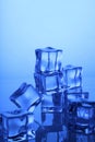 Stack of Transparent Ice Cubes Royalty Free Stock Photo