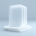 A Stack of Transparent Plastic Plates Neatly Arranged in a Minimalist Setting Showcasing Their Sleek Design and Versatile Usage Royalty Free Stock Photo