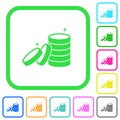 Stack of treasure vivid colored flat icons