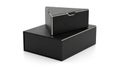 Stack of two black boxes isolated on white background Royalty Free Stock Photo
