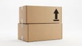 Stack of two brown cardboard boxes Royalty Free Stock Photo
