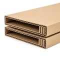 Stack of Two Brown Cardboard Boxes on Transparent Background Royalty Free Stock Photo