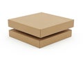 Stack of two brown cardboard boxes on white background Royalty Free Stock Photo