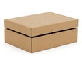 Stack of two cardboard boxes isolated on white background Royalty Free Stock Photo