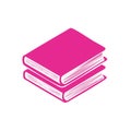 Stack of Two Fuchsia Books Simple Education Concept Isometric Royalty Free Stock Photo