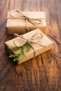 Stack of two holiday gifts Royalty Free Stock Photo