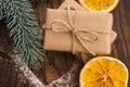 Stack of two holiday gifts Royalty Free Stock Photo