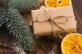 Stack of two holiday gifts Royalty Free Stock Photo