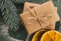 Stack of two holiday gifts Royalty Free Stock Photo