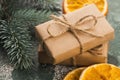 Stack of two holiday gifts Royalty Free Stock Photo