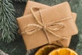 Stack of two holiday gifts Royalty Free Stock Photo