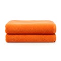 Stack of Two Orange Terry Cloth Towels Royalty Free Stock Photo