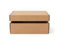 Stack of two simple brown cardboard boxes Royalty Free Stock Photo