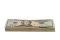 Twenty Dollar Bills Stack Royalty Free Stock Photo