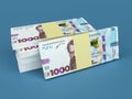 Stack of ukrainian money hryvnia (grivna, hryvna) with 1000 banknotes. Finance