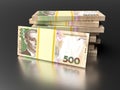 Stack of ukrainian money hryvnia grivna, hryvna with 500 banknotes Royalty Free Stock Photo